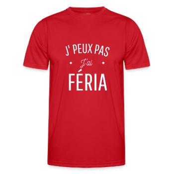 JE PEUX PAS J'AI FÊTE pastis corrida féria humour - T-shirt sport Homme - rouge - Devant - AI Model Male 178 dark (178cm)