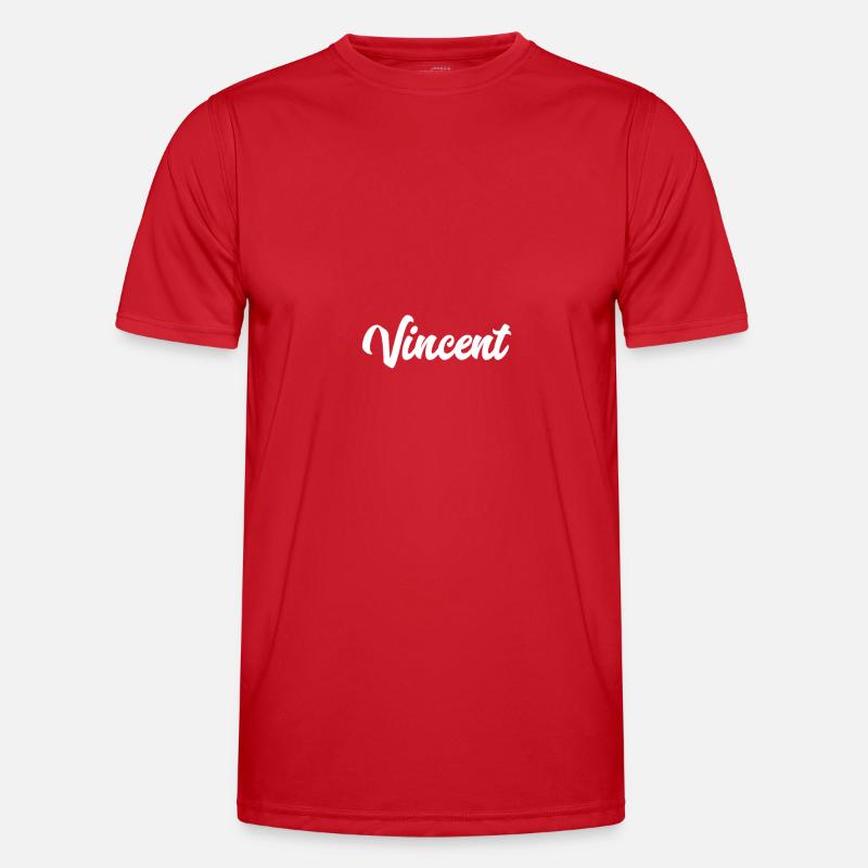 Vincent Custom Text Birthday Name - Men's Functional T-Shirt - red