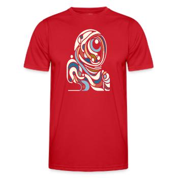 Farbenfroher Astro Style - Männer Funktions-T-Shirt - Rot - Vorne - AI Model Male 178 dark (178cm)