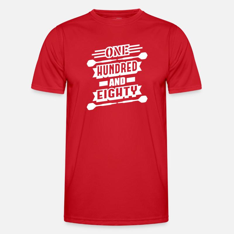 One Hundred and Eighty (Darts) - Men's Functional T-Shirt - red
