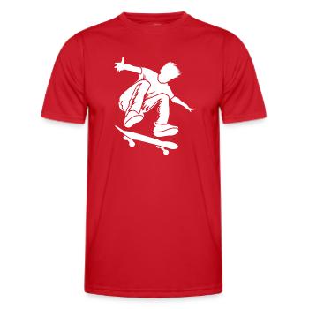 skateboarding, skateboarding - Men's Functional T-Shirt - red - Front - AI Model Male 178 dark (178cm)