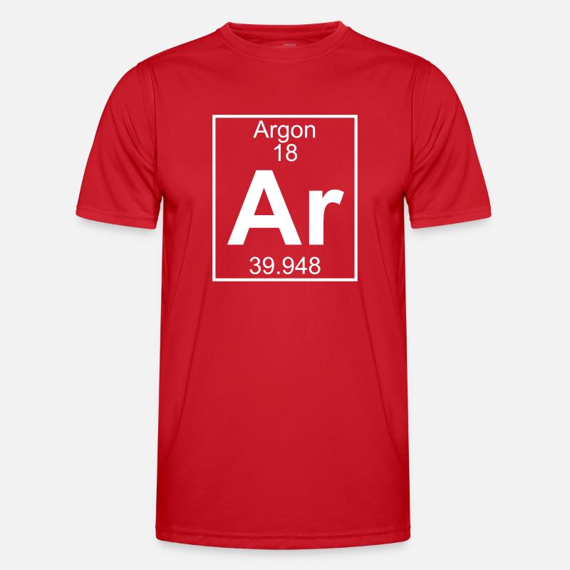 Argon (Ar) (element 18) - Men's Functional T-Shirt - red