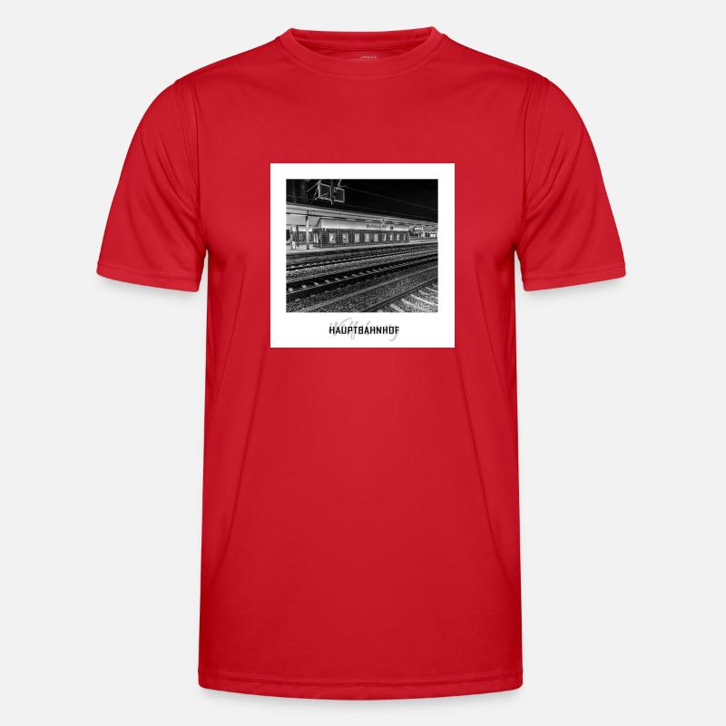 Wolfsburg Hauptbahnhof - Männer Funktions-T-Shirt - Rot