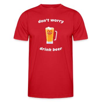 Bier Flsche Krug Saufen Junggesellenabschied 9 - Männer Funktions-T-Shirt - Rot - Vorne - AI Model Male 178 dark (178cm)