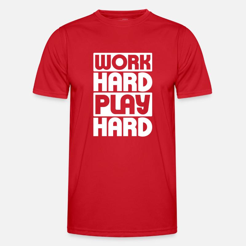 Work Hard Play Hard - Männer Funktions-T-Shirt - Rot
