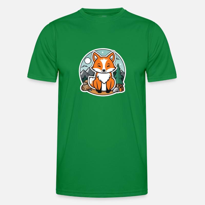Fuchs beim Campen Männer Funktions-T-Shirt