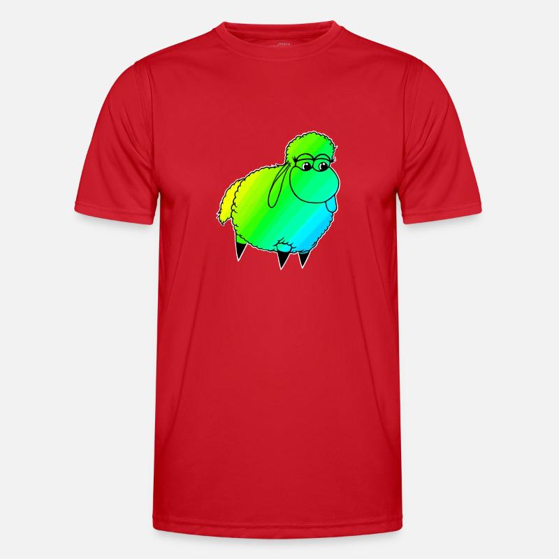 Wolly Sheeeepling Retro wave - Men's Functional T-Shirt - red