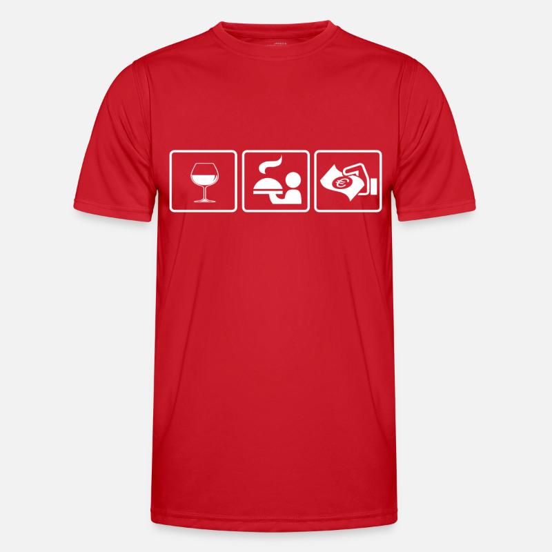Kellner oder Kellnerin? Die Geschenkidee - Männer Funktions-T-Shirt - Rot