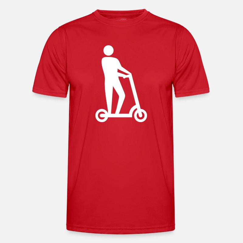E-Scooter E-Roller Scooter - Men's Functional T-Shirt - red