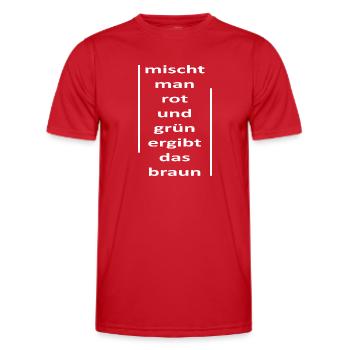 Politik-Wahlkampf-Satire-rot und grün... Version 2 - Männer Funktions-T-Shirt - Rot - Vorne - AI Model Male 178 dark (178cm)