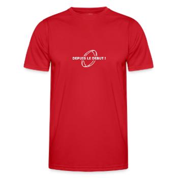 Depuis le Début - T-shirt sport Homme - rouge - Devant - AI Model Male 178 dark (178cm)