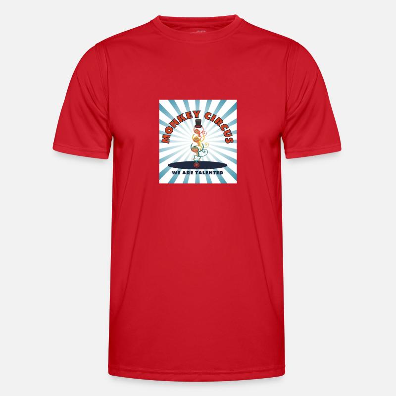 Monkey Circus - blue white - Men's Functional T-Shirt - red