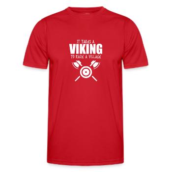 Es braucht ein Wikinger-Sprichwort - Männer Funktions-T-Shirt - Rot - Vorne - AI Model Male 178 dark (178cm)