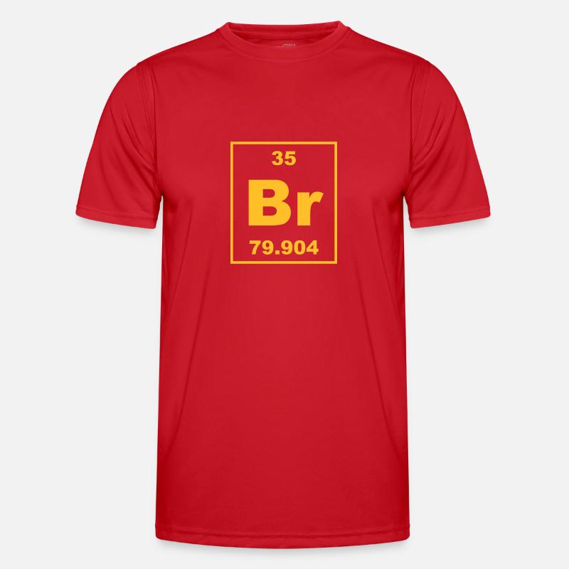Bromine (Br) (element 35) - Men's Functional T-Shirt - red