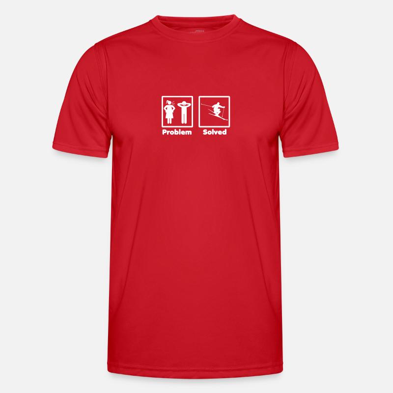 problem solved skiing ski - Men's Functional T-Shirt - red