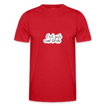 Cool Girls Read Books offset print - Men's Functional T-Shirt - red - Front - AI Model Male 178 dark (178cm)