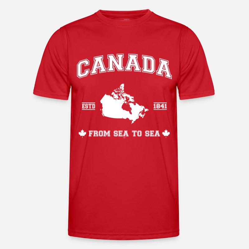 Canada map - Männer Funktions-T-Shirt - Rot