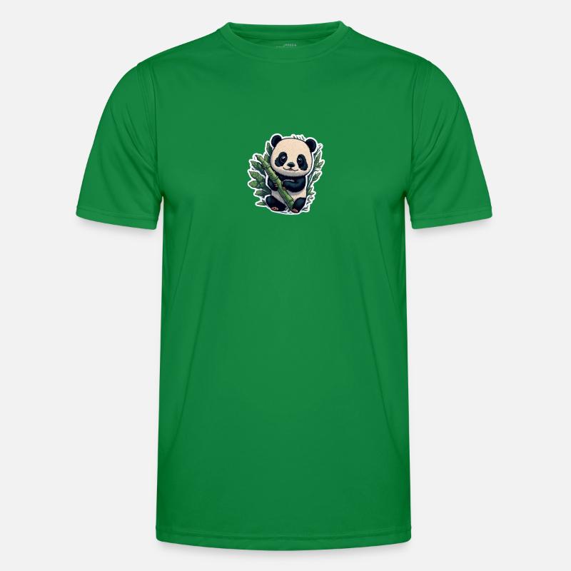 Cute Panda with Bamboo Männer Funktions-T-Shirt