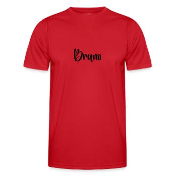 Prénom - Bruno - T-shirt sport Homme - rouge - Devant - AI Model Male 178 dark (178cm)