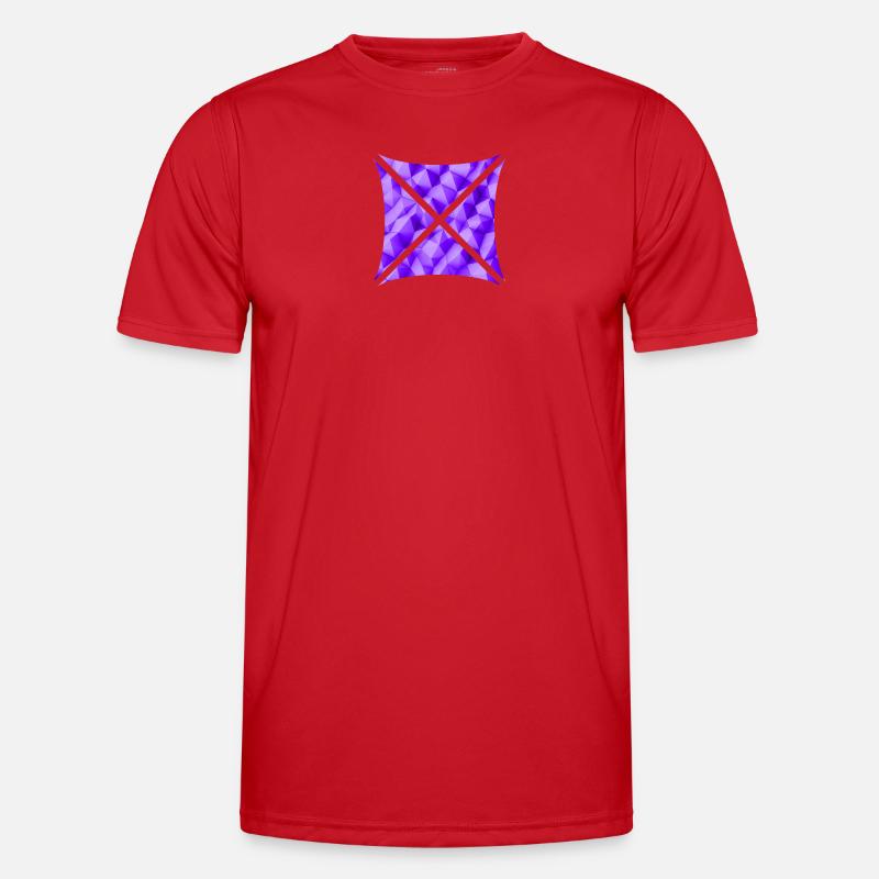 Abstraktes Polygon Design lila Männer Funktions-T-Shirt
