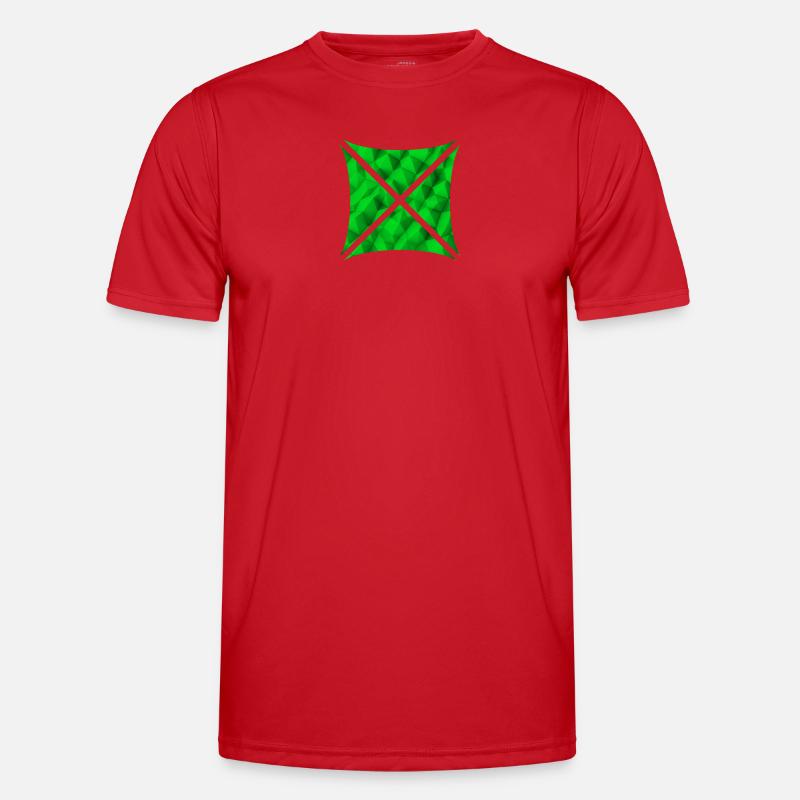 Conception de polygone abstrait vert T-shirt sport Homme