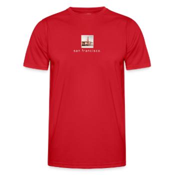 Pont du Golden Gate San Francisco Photo rétro - T-shirt sport Homme - rouge - Devant - AI Model Male 178 dark (178cm)