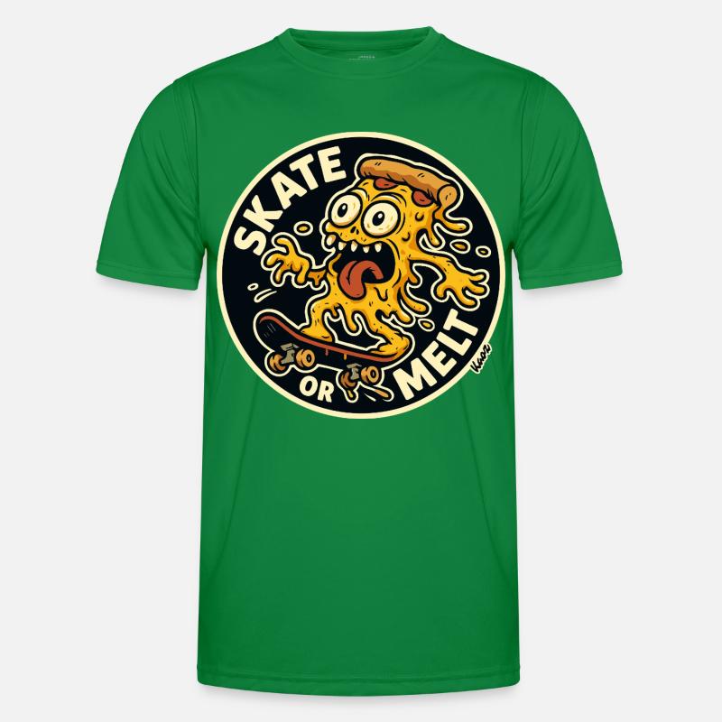 Skate oder Melt Käse Pizza Monster Skateboard Männer Funktions-T-Shirt