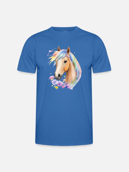 Horse with rainbow mane - Men's Functional T-Shirt - royal blue