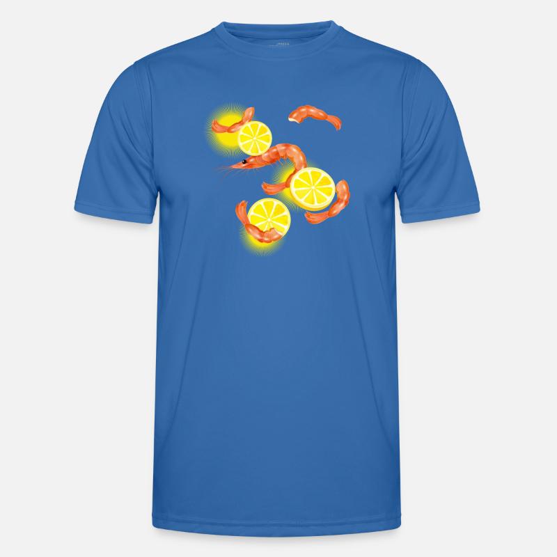 Garnelen oder Shrimps mit Zitronen Scheiben - Männer Funktions-T-Shirt - Königsblau