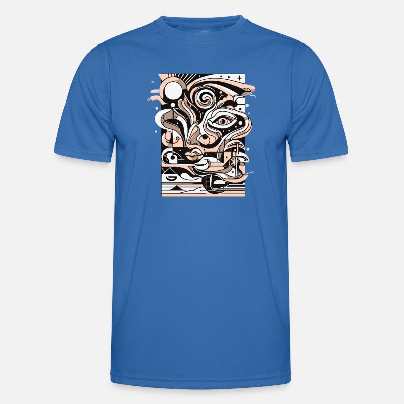Surreal Line Face Pattern - Men's Functional T-Shirt - royal blue