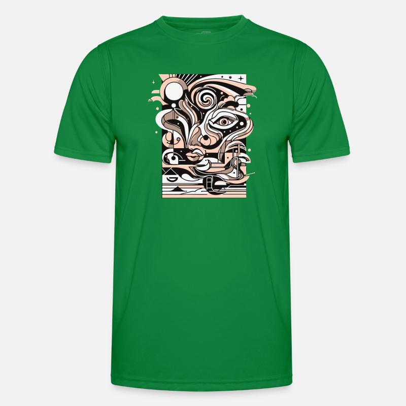 Surreal Line Face Pattern Men's Functional T-Shirt