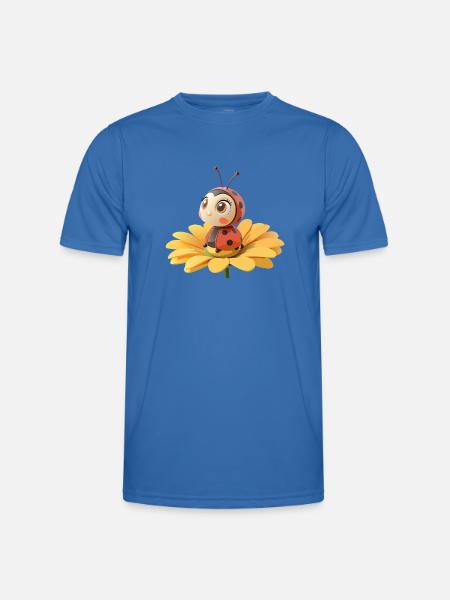 Cute ladybug on a flower - Men's Functional T-Shirt - royal blue