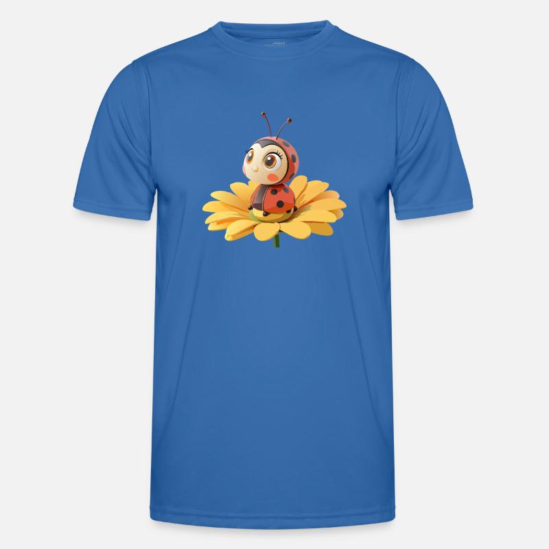 Cute ladybug on a flower - Men's Functional T-Shirt - royal blue