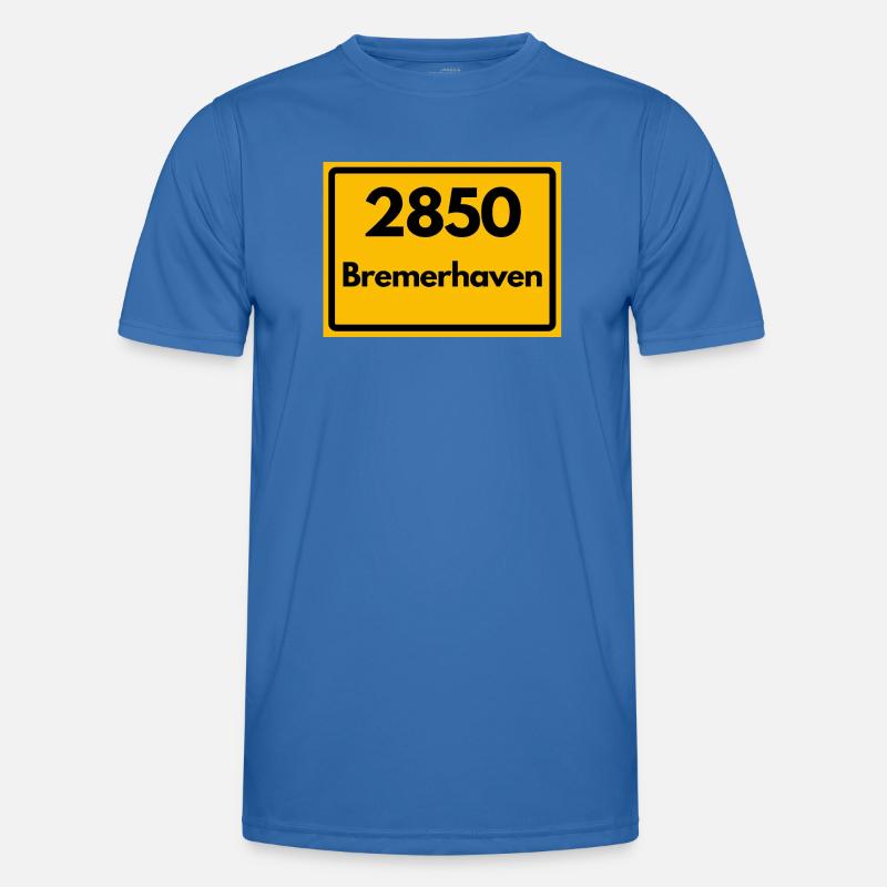 OLD POSTCODE POSTCODE RETRO 2850 BREMERHAVEN - Men's Functional T-Shirt - royal blue