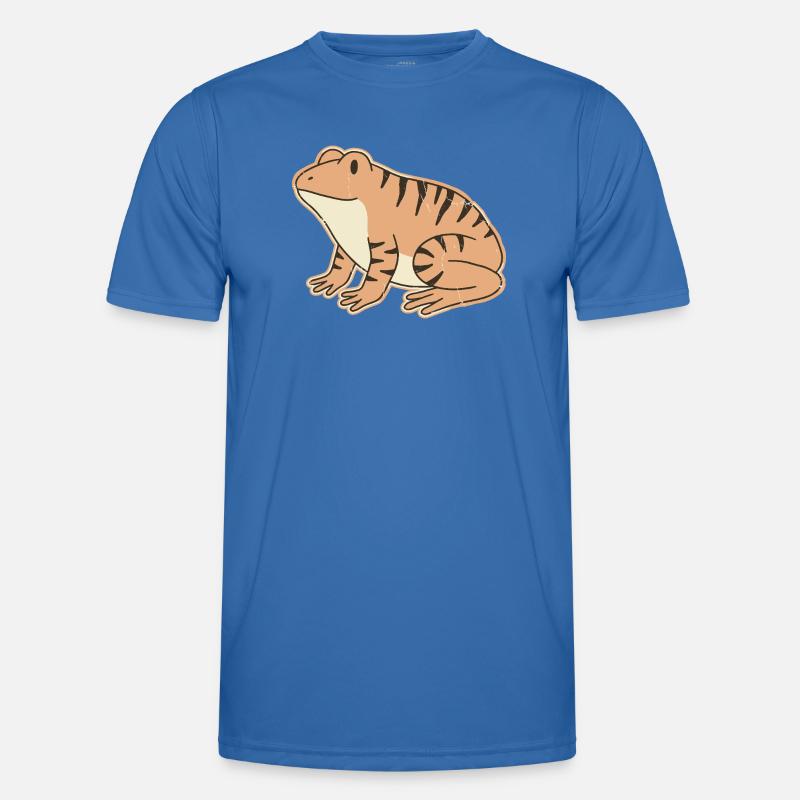 orange toad with retro stripes tabby stripes Men's Functional T-Shirt