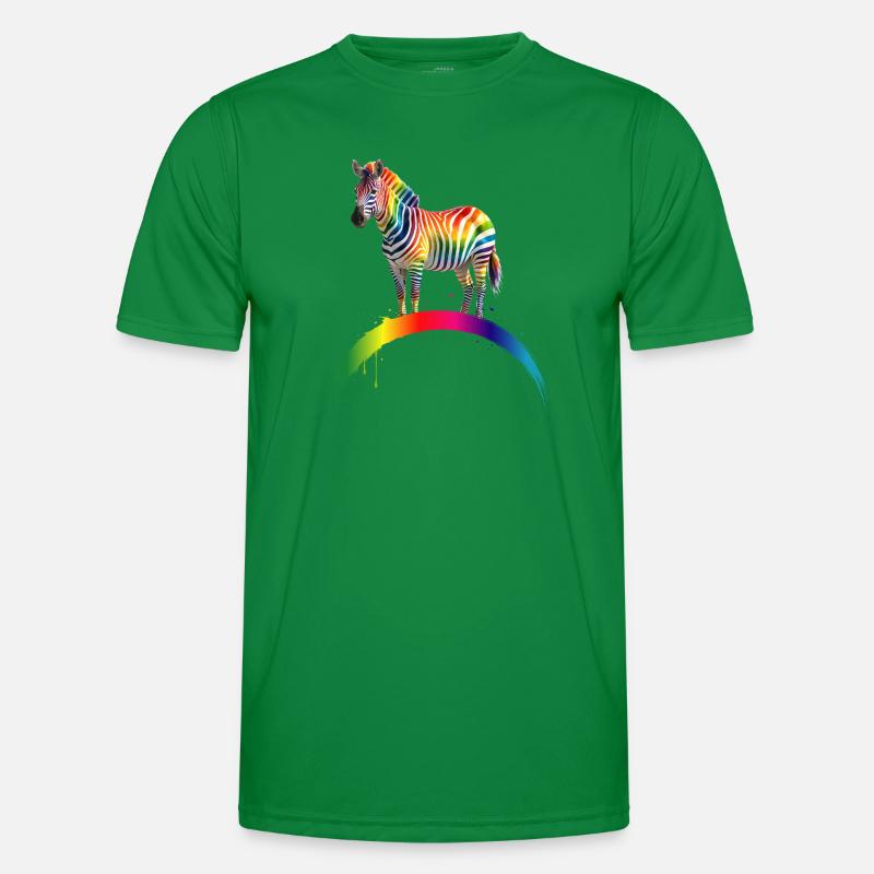 Rainbow Zebra Gradient Art Design Men's Functional T-Shirt