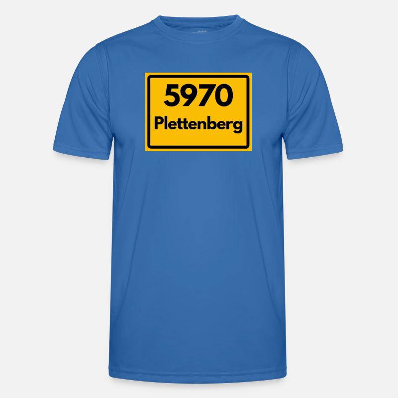 OLD POSTCODE POSTCODE RETRO 5970 PLETTENBERG - Men's Functional T-Shirt - royal blue