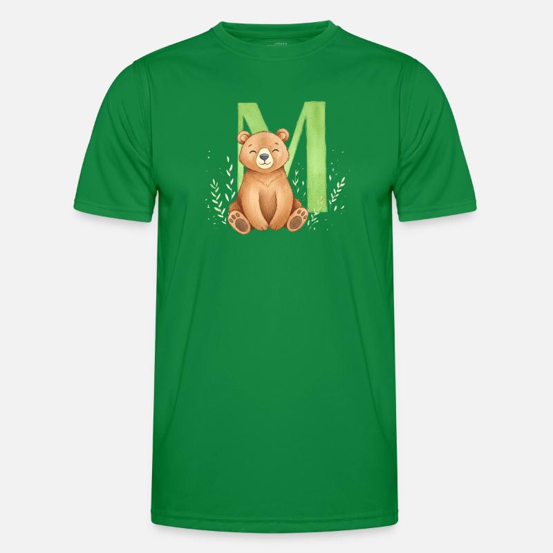 Ours devant le vert M – style aquarelle T-shirt sport Homme