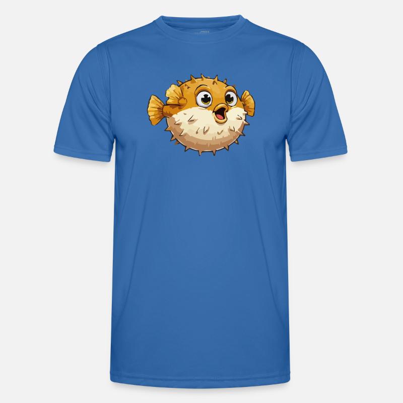 Puffer Fish Comic - Men's Functional T-Shirt - royal blue