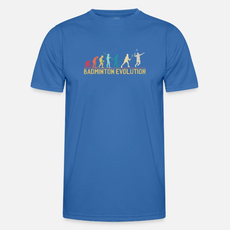 Badminton Evolution Zeitleiste Design Männer Funktions-T-Shirt