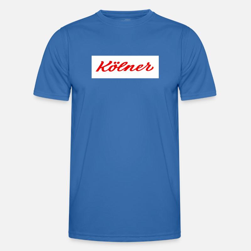 Kölner Roter Script-Logo Print - Männer Funktions-T-Shirt - Königsblau
