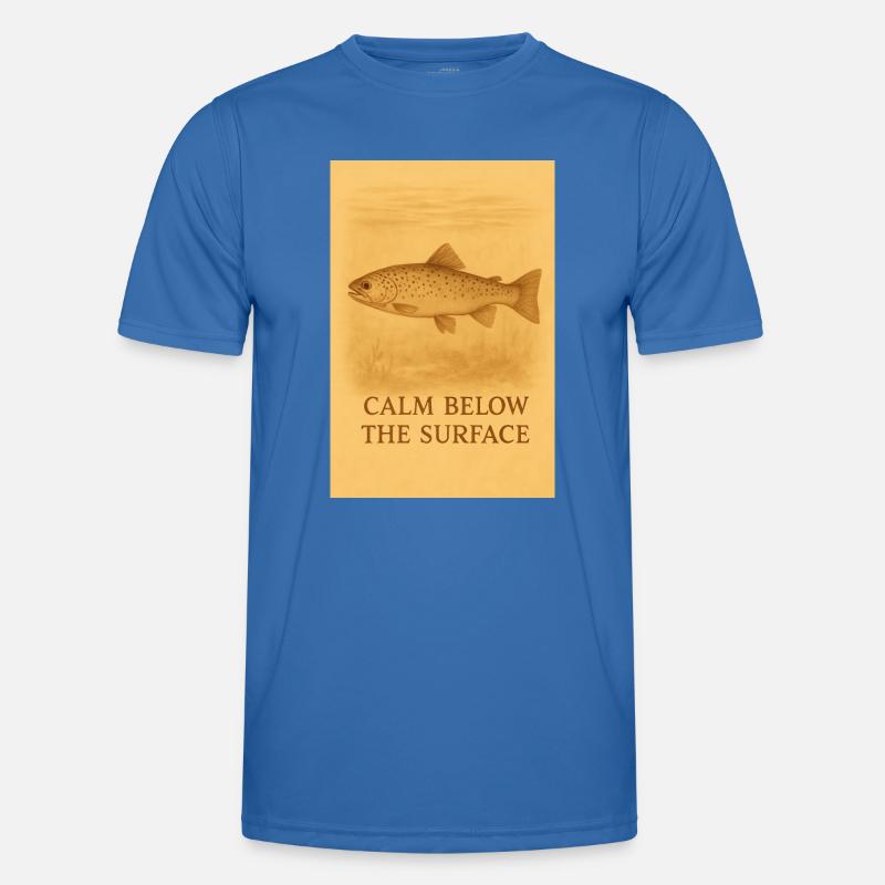 Calm Below the Surface Trout Print - Men's Functional T-Shirt - royal blue