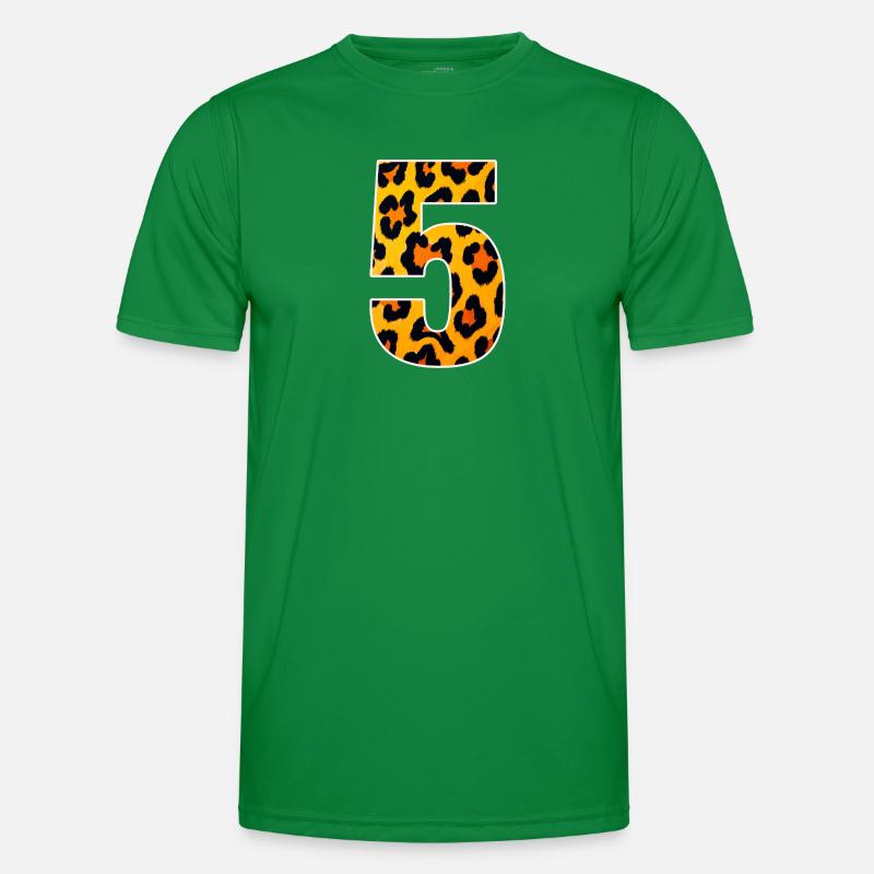 Leopard 5 Fellmuster Männer Funktions-T-Shirt