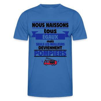 tous les hommes pompiers - T-shirt sport Homme - bleu roi - Devant - AI Model Male 178 dark (178cm)