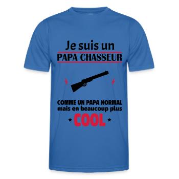 Je suis un papa chasseur, fête des pères, noël - T-shirt sport Homme - bleu roi - Devant - AI Model Male 178 dark (178cm)