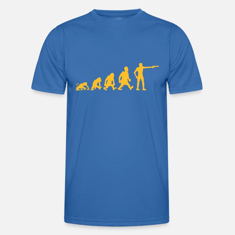 Zeichnen Evolution Spaß Sport Schießen Pistole Hum Männer Funktions-T-Shirt