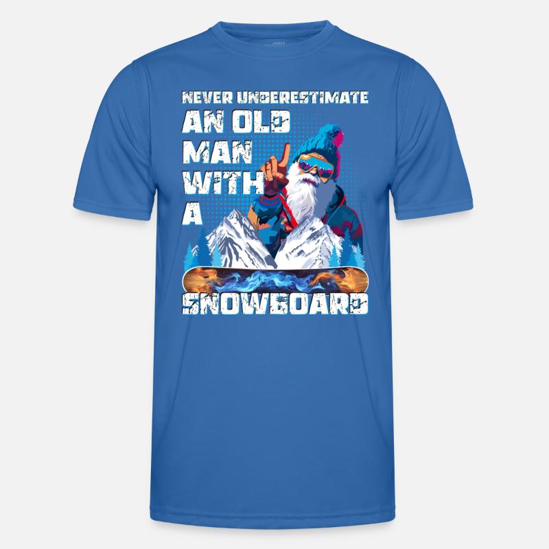 Never underestimate an old Man with a Snowboard - Men's Functional T-Shirt - royal blue