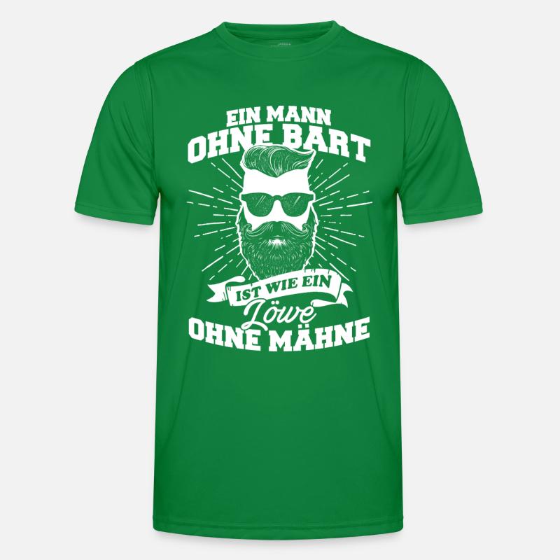 Mann Bart Löwe Vollbart Männer Funktions-T-Shirt