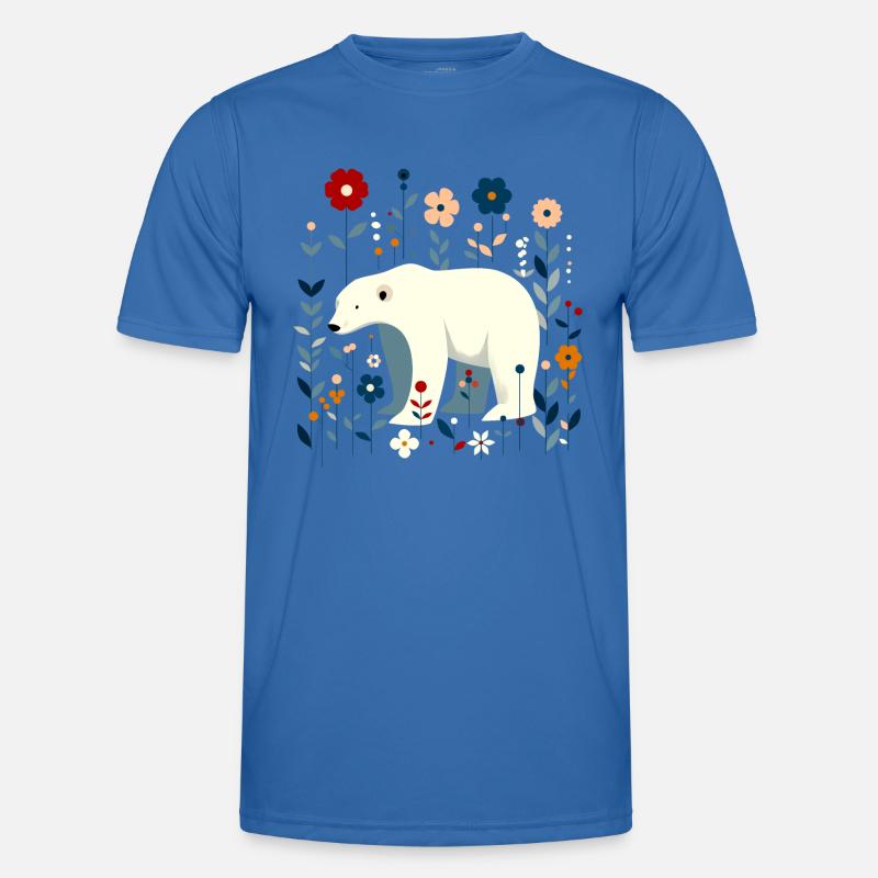 Floraler Eisbär Männer Funktions-T-Shirt