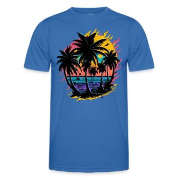 Sommer Sonne Palmen Strand Insel - Männer Funktions-T-Shirt - Königsblau - Vorne - AI Model Male 178 dark (178cm)